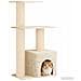 Albero per gatti con pali per graffiare in sisal Crema 133 cm - Foto miniatura 3