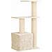 Albero per gatti con pali per graffiare in sisal Crema 133 cm - Foto miniatura 6