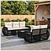 Set Divano da Giardino 6 pz Nero polyrattan - Foto miniatura 8