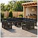 Set Divano da Giardino 14 pz Grigio e Grigio Scuro polyrattan - Foto miniatura 5