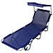 Brandina Pieghevole Campeggio Lettino Sdraio Con Tettuccio In Alluminio E Textilene Blu Per Spiaggia Mare Piscina Giardino - Foto miniatura 1