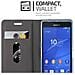 Custodia Compatibile Con Sony Xperia Z3 Compact In Blu Scuro Nero - Coperchio Protettiva Con Chiusura Magnetica, Funzione Stand E Tasca Per Le Carte - Foto miniatura 6