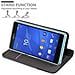 Custodia Compatibile Con Sony Xperia Z3 Compact In Blu Scuro Nero - Coperchio Protettiva Con Chiusura Magnetica, Funzione Stand E Tasca Per Le Carte - Foto miniatura 8