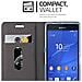 Custodia Compatibile Con Sony Xperia Z3 Compact In Blu Scuro Nero - Coperchio Protettiva Con Chiusura Magnetica, Funzione Stand E Tasca Per Le Carte - Foto miniatura 3
