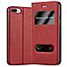 Custodia Compatibile Con Apple Iphone 8 Plus / Iphone 7 Plus / Iphone 7s Plus In Rosso Zafferano - Coperchio Protettivo Con Chiusura Magnetica, Funzione Stand E 2 Finestre Di Visualizzazione - Foto miniatura 1