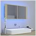 Armadietto a Specchio con Luci LED Rovere Sonoma in Acrilico - Foto miniatura 3