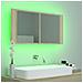 Armadietto a Specchio con Luci LED Rovere Sonoma in Acrilico - Foto miniatura 5