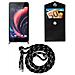 Catena Di Telefoni Cellulari Compatibile Con Htc Desire 10 Lifestyle / Desire 825 In Nero Argento - Coperchio Protettivo In Silicone Con Anelli D'argento, Cinturino In Corda E Custodia Staccabile - Foto miniatura 6