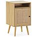 Comodino Bella 1 Anta Color Rovere, Rattan Naturale - Foto miniatura 1