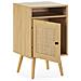 Comodino Bella 1 Anta Color Rovere, Rattan Naturale - Foto miniatura 2