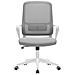 Sedia Da Ufficio Grigio E Bianco Poltrona Scrivania Girevole Regolabile 98-108cm - Foto miniatura 3