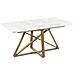 Tavolo Da Pranzo Estensibile Effetto Marmo Bianco E Oro 160/200 X 90 Cm Maximus - Foto miniatura 6