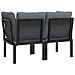 Poltrone Angolari Giardino Cuscini 2pz Polyrattan Nero E Grigio - Foto miniatura 4