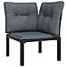 Poltrone Angolari Giardino Cuscini 2pz Polyrattan Nero E Grigio - Foto miniatura 5
