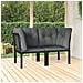 Poltrone Angolari Giardino Cuscini 2pz Polyrattan Nero E Grigio - Foto miniatura 8