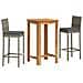 Set Bar Da Giardino 3 Pz Grigio In Legno Acacia E Polyrattan - Foto miniatura 1