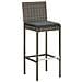 Set Bar Da Giardino 3 Pz Grigio In Legno Acacia E Polyrattan - Foto miniatura 3