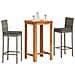 Set Bar Da Giardino 3 Pz Grigio In Legno Acacia E Polyrattan - Foto miniatura 8