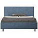 Letto Contenitore Imbottito 140x200 Microfibra Blu Adele - Foto miniatura 1