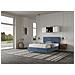 Letto Contenitore Imbottito 140x200 Microfibra Blu Adele - Foto miniatura 4