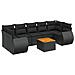 Set Divani da Giardino con Cuscini 8 pz Nero in Polyrattan - Foto miniatura 1