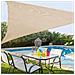 Vela Telo Parasole 3x3mt Tenda Triangolare Ombreggiante Giardino Tessuto Beige - Foto miniatura 1
