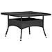 Set Pranzo da Giardino 5 pz Polyrattan e Vetro Temperato Nero - Foto miniatura 3