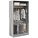 Armadio Grigio Sonoma 100x50x200 Cm In Legno Multistrato - Foto miniatura 1