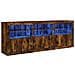 Credenza Con Luci Led Rovere Fumo 181,5x37x67 Cm - Foto miniatura 2