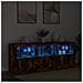 Credenza Con Luci Led Rovere Fumo 181,5x37x67 Cm - Foto miniatura 3