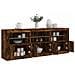 Credenza Con Luci Led Rovere Fumo 181,5x37x67 Cm - Foto miniatura 1