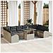 Set di Sofà da Giardino da 11 Pezzi con Cuscini Grigio Chiaro in Polyrattan - Foto miniatura 2