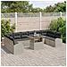 Set di Sofà da Giardino da 11 Pezzi con Cuscini Grigio Chiaro in Polyrattan - Foto miniatura 3