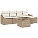 Set Divano da Giardino a 6 Pezzi con Cuscini Rattan Poly Marrone - Foto miniatura 1