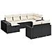 Set Divani da Giardino 10pz con Cuscini in Polyrattan Nero - Foto miniatura 1