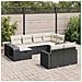 Set Divani da Giardino 10pz con Cuscini in Polyrattan Nero - Foto miniatura 2