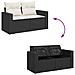 Set Divani da Giardino 10pz con Cuscini in Polyrattan Nero - Foto miniatura 8