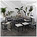 Set Di Mobili Da Giardino Modulari Ibiza In Tessuto Grigio Con 7 Sedute - Alluminio Antracite - Foto miniatura 3