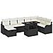 Set Divano da Giardino con cuscino 9 pcs Nero Poly Rattan - Foto miniatura 1