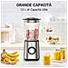 Frullatore Elettrico Da 1,5 L, Brocca In Vetro, 1000 W, 2 Velocità, Con 6 Lame In Acciaio Inox, Per Preparare Salse, Succhi, Frullati E Tritare Il Ghiaccio. - Foto miniatura 2