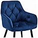 Sedia LUKK - Velluto blu navy per soggiorno, cucina, sala da pranzo x 2 - Foto miniatura 7