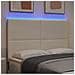 Testiera LED con luci a strisce a LED Crema 144 cm Poliestere - Foto miniatura 4