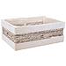 Cesto In Legno E Corda Bianco 35x25x12/31h - Foto miniatura 1