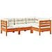 Set Divani Giardino 4pz con Cuscini Marrone Cera Massello Pino - Foto miniatura 1