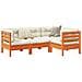 Set Divani Giardino 4pz con Cuscini Marrone Cera Massello Pino - Foto miniatura 2