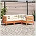 Set Divani Giardino 4pz con Cuscini Marrone Cera Massello Pino - Foto miniatura 3