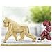 Scultura Gorilla Decorativo In Resina Dorata Vista Frontale - Foto miniatura 5