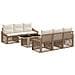 Set Divano da Giardino 7 pz Beige e Bianco Crema polyrattan - Foto miniatura 1
