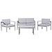 Set Divani Da Giardino Con Tavolino In Alluminio Grigio Chiaro Salerno - Foto miniatura 15
