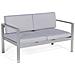 Set Divani Da Giardino Con Tavolino In Alluminio Grigio Chiaro Salerno - Foto miniatura 16